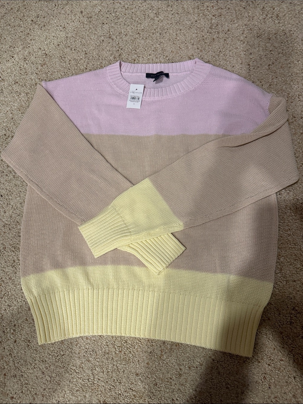 NWT Ann Taylor Colorblock Crewneck Sweater - Small - Picture 4 of 5